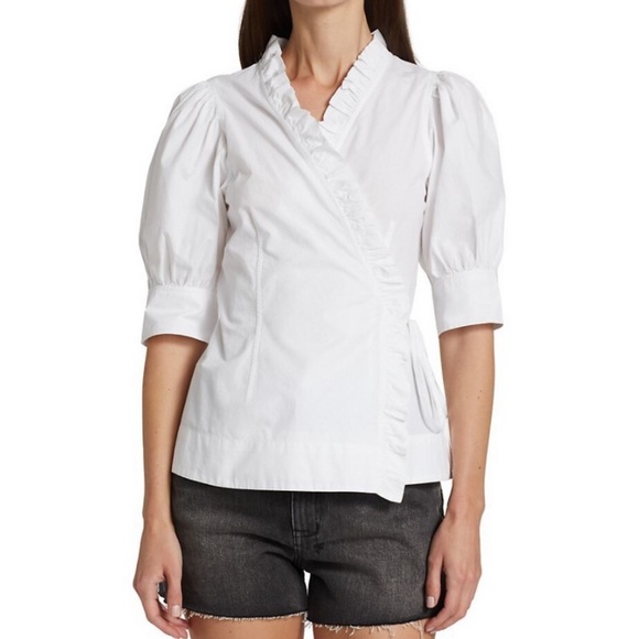 Ganni White Organic Cotton Shirt - Size XXL - Picture 5 of 6